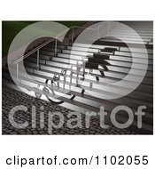 Clipart 3d Wheelchair Shadow On A Flight Of Stairs Royalty Free CGI Illustration