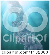Clipart 3d Pastel DNA Strand Over Blue Rays Royalty Free CGI Illustration