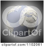 Poster, Art Print Of 3d Pastel Earth With Terrain Features On Gray