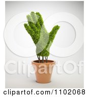 Poster, Art Print Of 3d Hand Shaped Potted Plant