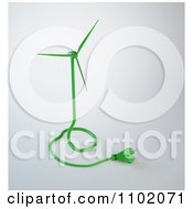 Poster, Art Print Of 3d Green Wind Energy Turbine Cable