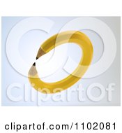 Poster, Art Print Of 3d Double Ended Yellow Pencil In A Circle