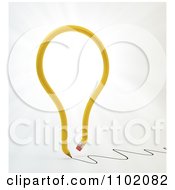Clipart 3d Yellow Light Bulb Creative Pencil Writing Royalty Free CGI Illustration