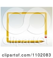 Poster, Art Print Of 3d Yellow Pencil Forming A Rectangle Frame