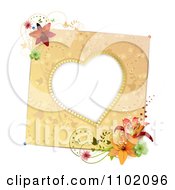 Poster, Art Print Of Heart Frame With Lilies