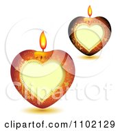 Poster, Art Print Of Heart Candles On White