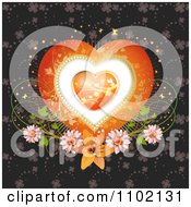 Poster, Art Print Of Heart Inside A Heart With Clovers Butterflies And Flowers