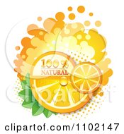 Clipart Natural Orange Slices Over Halftone And Circles On White 5 Royalty Free Vector Illustration
