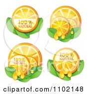 Clipart Natural Juicy Orange Slices On White Royalty Free Vector Illustration