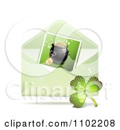 Clipart Pot Of Gold Photo In A St Patricks Day Greeting Envelope Royalty Free Vector Illustration