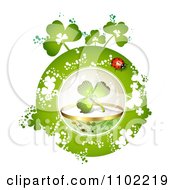 Clipart St Patricks Day Clover In Sphere With A Ladybug Royalty Free Vector Illustration