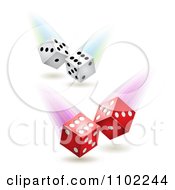 Poster, Art Print Of White And Red Rolling Dice
