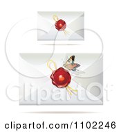 Poster, Art Print Of Butterfly And Envelopes With Wax Seals