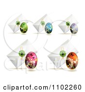 Poster, Art Print Of Envelopes With Easter Eggs And Bunny Wax Seals