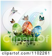 Poster, Art Print Of Rainbow With Butterflies And Easter Eggs 2
