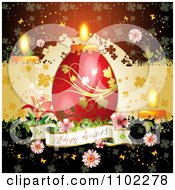 Poster, Art Print Of Happy Easter Banner With A Red Candle Egg 2