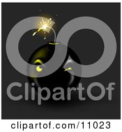 Lit Black Bomb About To Explode Clipart Picture