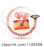 Poster, Art Print Of Love Letter With Hearts And A Butterfly