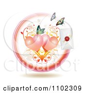 Poster, Art Print Of Love Letter With Hearts And Butterflies