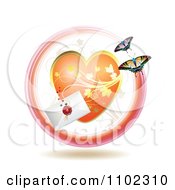 Poster, Art Print Of Love Letter With A Heart And Butterflies