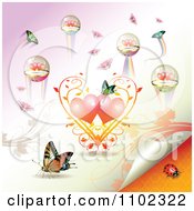 Poster, Art Print Of Butterflies And Hearts 6