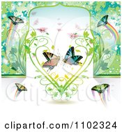 Poster, Art Print Of Butterflies And A Vine Heart