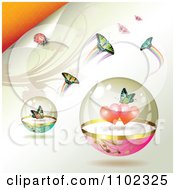 Clipart Butterflies And Hearts 2 Royalty Free Vector Illustration
