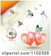 Poster, Art Print Of Butterflies And Hearts 3