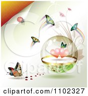 Poster, Art Print Of Butterflies And Hearts 1