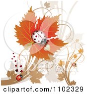 Clipart White Heart Spotted Ladybug On A Leaf Royalty Free Vector Illustration