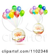 Clipart Valentines Day Hearts In Spheres With Colorful Balloons Royalty Free Vector Illustration