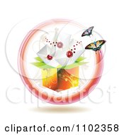 Poster, Art Print Of Floral Box With Sealed Envelopes And Butterflies