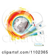 Poster, Art Print Of Globe Circled With Fast Sealed Envelopes