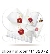 Poster, Art Print Of Butterfly With Wax Sealed Envelopes