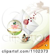 Poster, Art Print Of Valentines Day Text Under A Butterfly Heart Sphere And Love Letter 2
