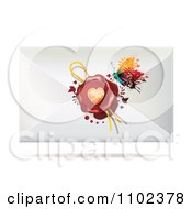 Poster, Art Print Of Letter Envelope With A Butterfly Wax Seal