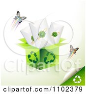 Poster, Art Print Of Recycle Box With Sealed Envelopes And Butterflies