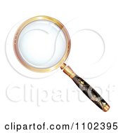 Clipart 3d Black Floral Handled Magnifying Glass Royalty Free Vector Illustration by merlinul