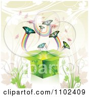 Poster, Art Print Of Butterfly Gift Box Background 3