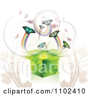 Poster, Art Print Of Butterfly Gift Box Background 4