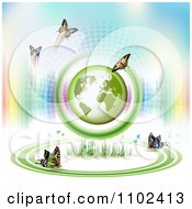 Poster, Art Print Of Butterfly Trail And Globe Background 9