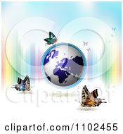Poster, Art Print Of Butterfly And Globe Background