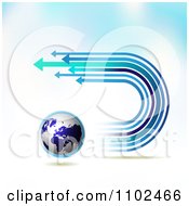 Poster, Art Print Of Arrow Trails And Globe Background 3