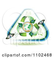 Clipart Butterfly Arrows Around A Globe 6 Royalty Free Vector Illustration