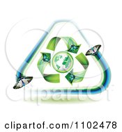 Clipart Butterfly Arrows Around A Globe 5 Royalty Free Vector Illustration