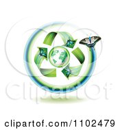 Clipart Butterfly Arrows Around A Globe 4 Royalty Free Vector Illustration