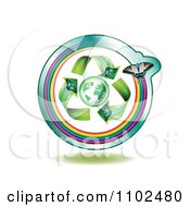 Clipart Butterfly Arrows Around A Globe 3 Royalty Free Vector Illustration