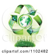Clipart Butterfly Arrows Around A Globe 1 Royalty Free Vector Illustration