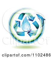 Poster, Art Print Of Dolphin Arrows Around A Water Drop