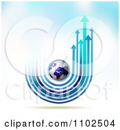 Poster, Art Print Of Arrow Trails And Globe Background 2